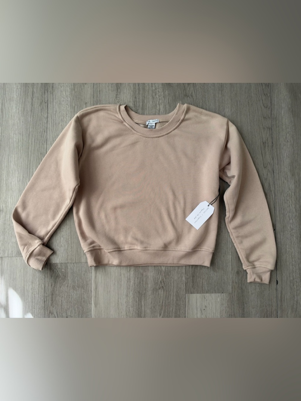better / together Women’s Beige Fleece Crew Neck Pullover Sweatshirt L NWT